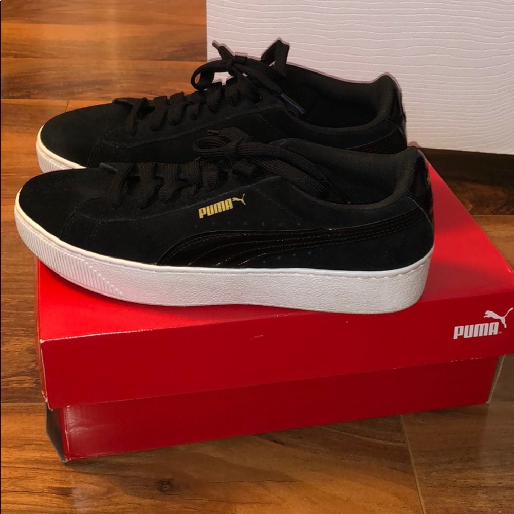 Black Puma Vikky Platform Shoes